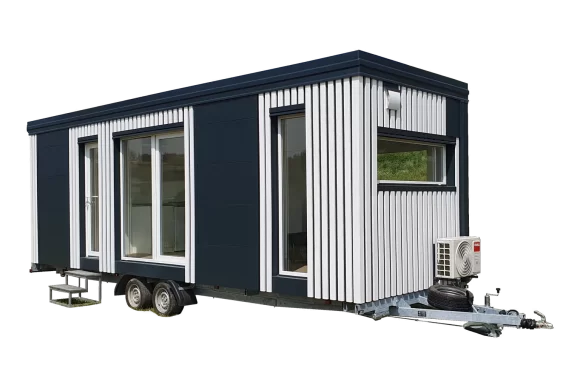 Casa móvil Viajes 20 – 16,5 m², 8,07 x 2,50 m, 1 Stock, flaches Dach, sofort lieferbar