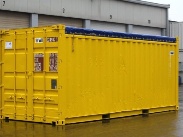 NEUER 20-Fuß-Open-Top-Container, 33 m³, Plane 2 mm, Kran-Ösen, EU-Lieferung, sofort verfügbar