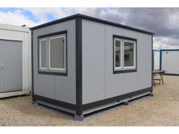 Bürocontainer 4,5 × 2,5 m, grau, kompl. Elektro, sofort lieferbar, inkl. HDS-Transport