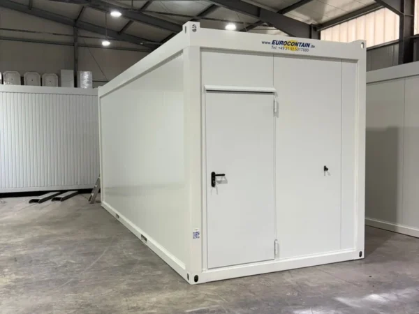 Neuer 20-Fuß-Bürocontainer – Grauweiß (RAL 9002), 6,058 x 2,438 x 2,830 mm, voll ausgestattet, sofort lieferbar