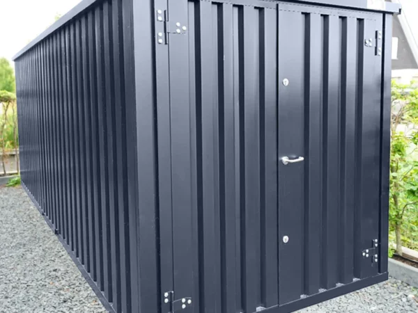 Faltbarer Container 6x2 m Anthrazit LC – Modularer Lagercontainer RAL 7016 mit Selbstmontage