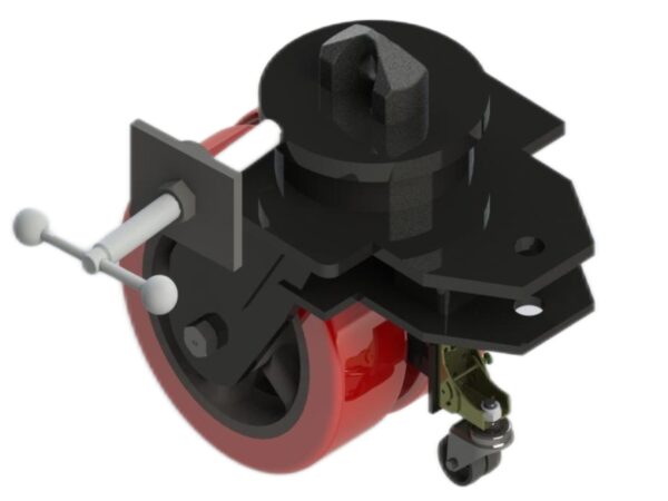 Container Transportrollen Set K8962 – 18.000 kg Tragfähigkeit – Schwerlastrollen mit Side Lock (4 Stück)